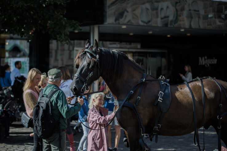 Hannah Heilmann, Every Piece (2019), performance at Lille Torv in Aarhus. Piscine, Leviathan. Photo: Malte Riis.