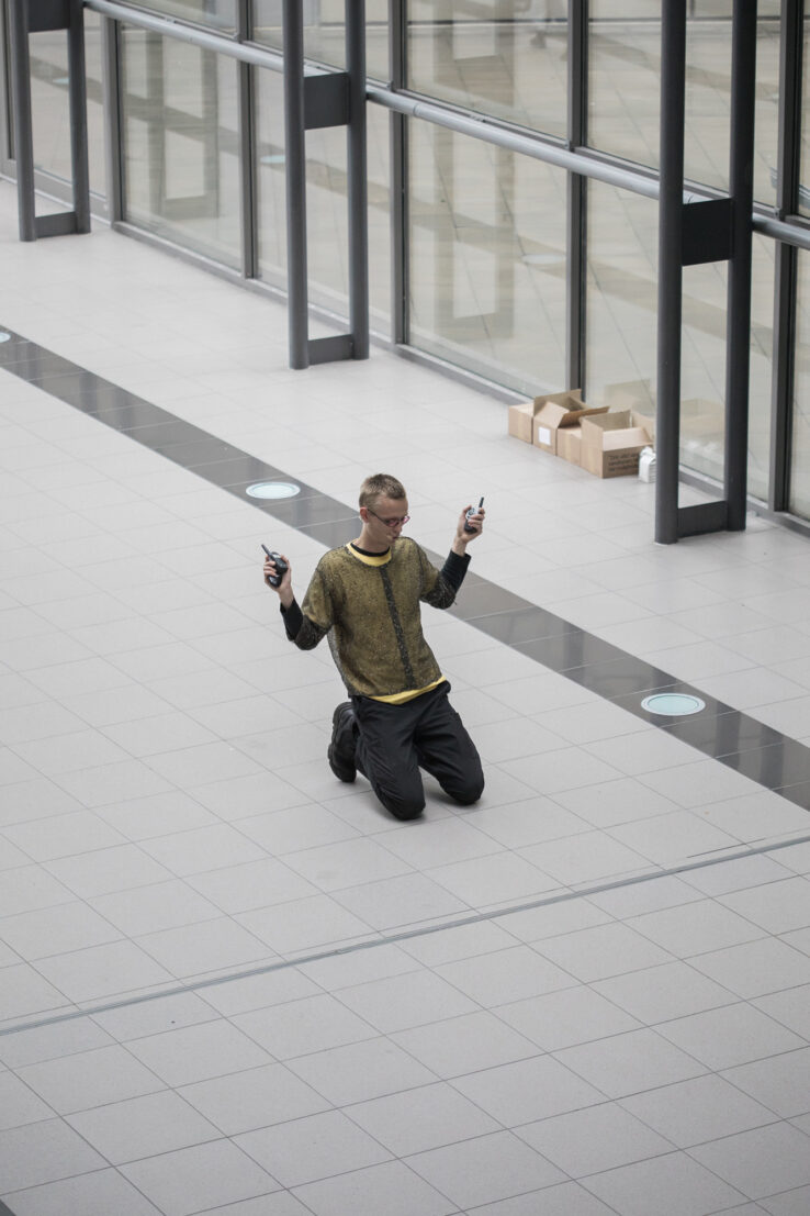 Union for Open Vocalism, Earplay (2019), performance in Scandinavian Center, Aarhus. Photo: Malte Riis.