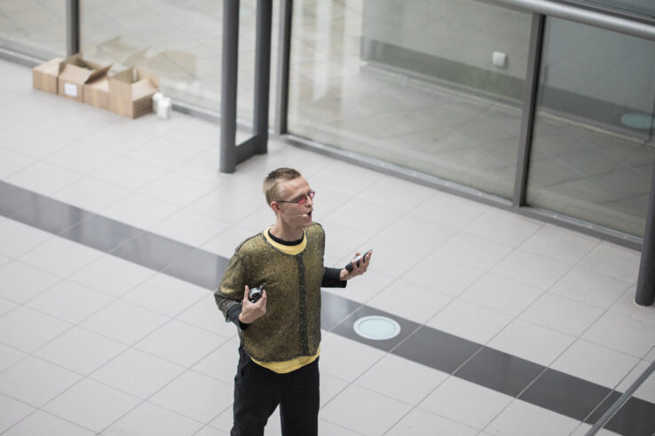 Union for Open Vocalism, Earplay (2019), performance in Scandinavian Center, Aarhus. Photo: Malte Riis.